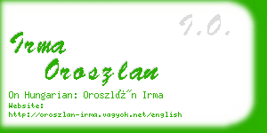 irma oroszlan business card